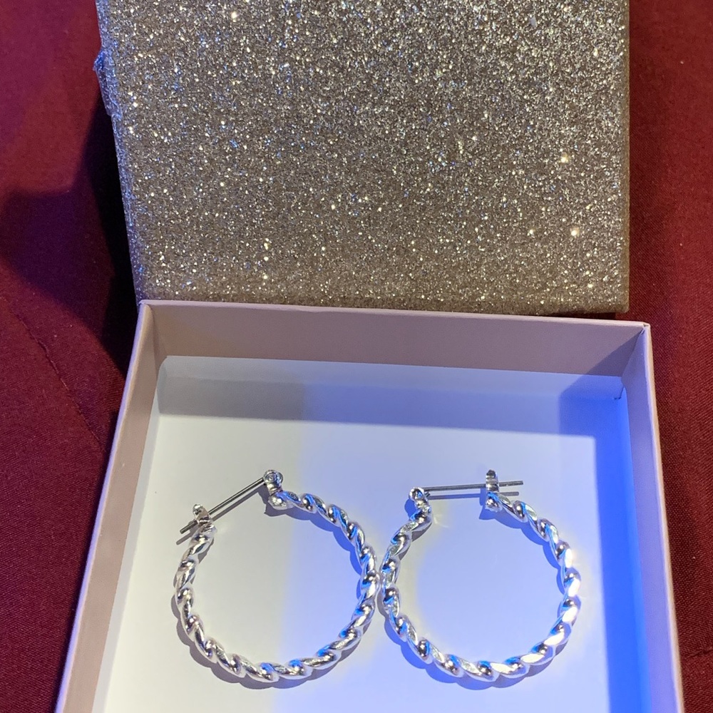 Silver hoop earrings